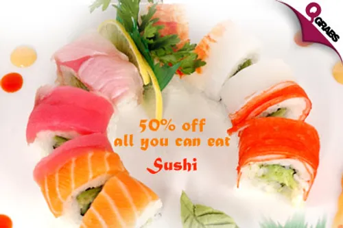For QR34 Kids/QR68 Adults Tuck into some tasty Sushi & Maki Lunch Buffet every Sunday or Wednesday at Oishi Sushi (QR68/QR135 Value)
